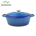 Blue Enamel Cast Iron Thermal Casserole Hot Pot / Kitchenware / Cookware